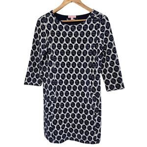 Lilly Pulitzer Jonah Sweater Dress Womens Small Blue Button Knit Short Preppy